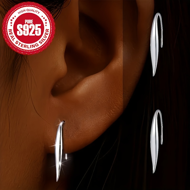 Women's S925 Silver Willow Hook Earrings — Versatile Daily Wear